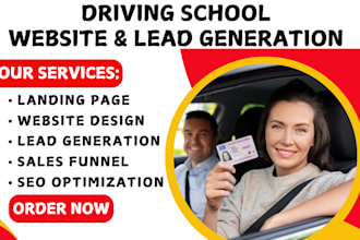 generate driving school leads,driving school landing page,driving school website