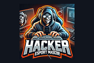 create creative hacker mascot logo with free source file