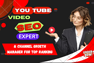 be best youtube SEO expert for video channel ranking as growth manager