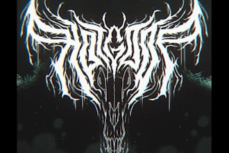 draw metal, brutal, death metal logo for your band, brand
