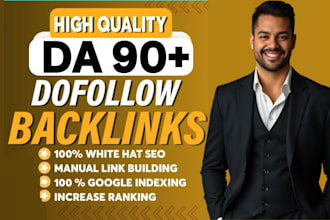 build high authority da 90 plus dofollow backlinks for SEO ranking