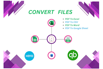 expertly convert PDF to CSV, excel, or google sheets