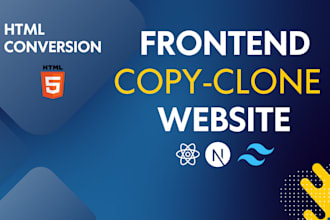 copy, clone website or landing page using html, css, js, react, tailwind css