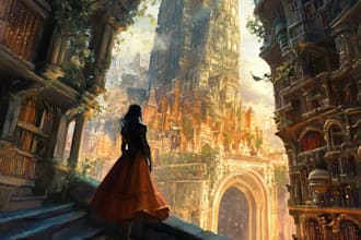 make a distinctive illustration for a fantasy book cover