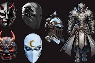 do printable 3d mask, 3d helmet, halloween masks , 3dcosplay, 3d armor, oni mask