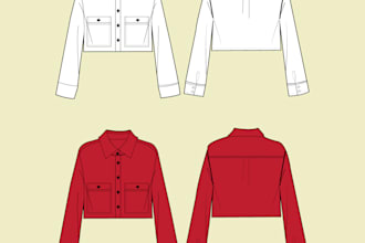 create fashion tech pack and flat sketches for your designs