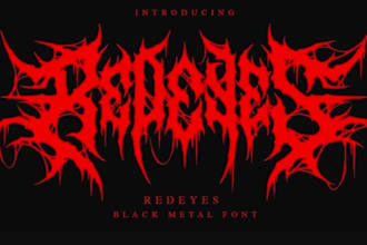design a slamming death metal logo font with chrome
