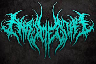create death, black metal, grindcore, hardcore band logo