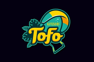 design creative organic kite surf school logo