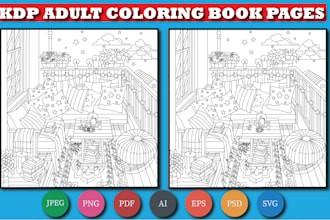 do adult coloring book pages for amazon kdp