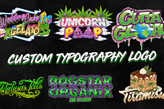 do custom typography with cartoon style for your logo
