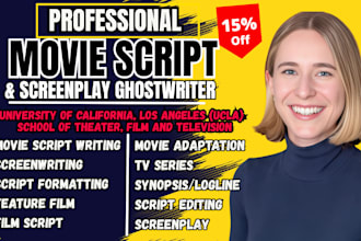 do movie script writing, screenwriting, feature film, screenplay, youtube script