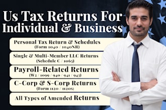 file US tax returns for individual and business 1040, 1120, 1065