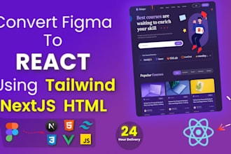 convert figma to react HTML with nextjs tailwind responsive website