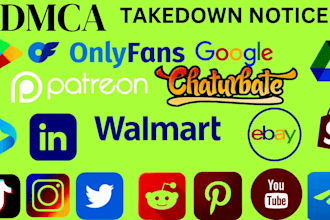 do dmca notice to takedown copyright infringing google,fb,reddit,tiktok,x,ig,yt