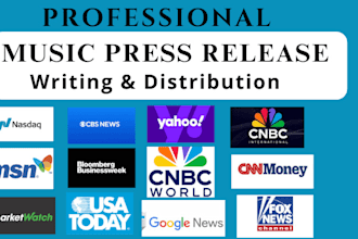 do music press release writing, press release distribution, and public relations