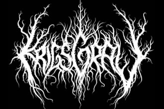 custom death metal, metalcore, deathcore logo with texture and chrome effect