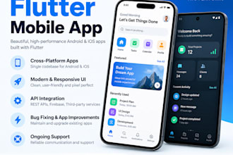 develop flutter mobile apps for android and ios