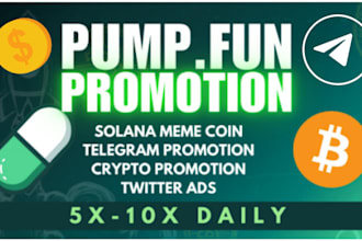 pump fun promotion, token pump fun, telegram promotion, moonshot presa
