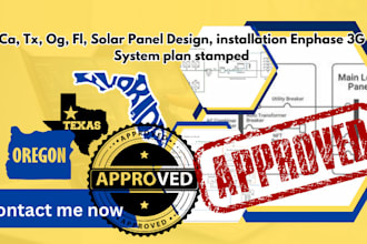 ca, tx, og, fl, solar panel design, installation enphase 3g system plan stamped