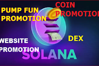 token promotion coin promotion pump fun crypto marketing gamer, sol, dex