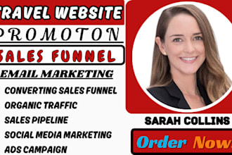 promote travel affiliate website, travel affiliate marketing sales funnel