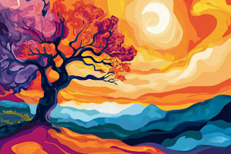 draw pretty vector art illustrations for you