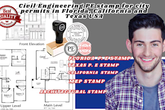 review stamp as licensed civil and structural engineer in florida and california