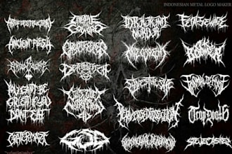 make a dark art logo, brutal, death metal band and horror