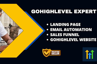 build gohighlevel sales funnel, website, landing page, automations and workflows