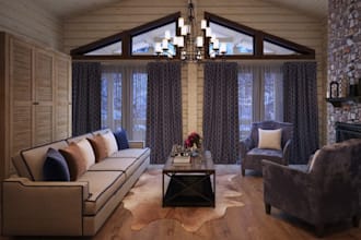 buildup modern country house, villa, tiny farm house, cottage, photorealistic