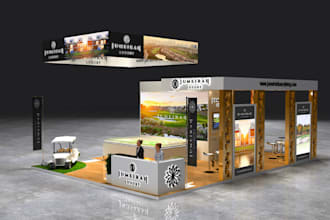 design your exhibition booth, stand, event and kiosk, stalls 3d trade show