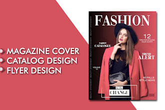 design fashion magazine cover, catalog design and fashion flyer