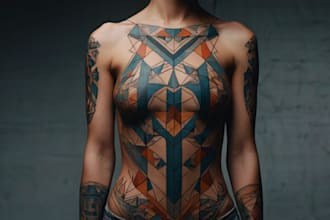 create a geometric tattoo design