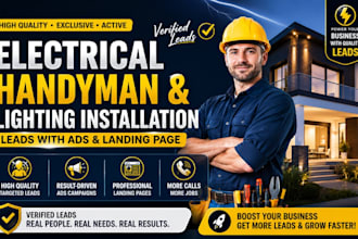 electrical, handyman and lighting installation leads with ads and landing page