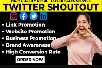 shoutout, share link promote website product to 200m twitter, ig, fb, tiktok usa
