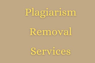 provide plagiarism removal service