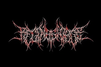 custom design death metal, urban, y2k style or other logo