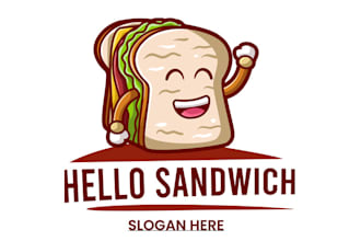 make necessary delicious sandwich cartoon logo