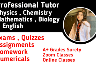 tutor you chemistry, physics, mathematics and statistics expert