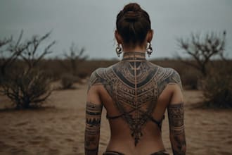 create a gorgeous tattoo design that is minimalist or tribal
