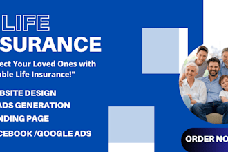 design life insurance website landing page leads generation