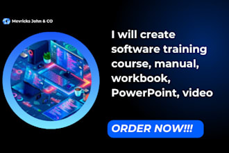 create software training course, training manual, workbook, powerpoint, video