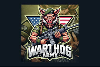 do amazing warthog army mascot logo with new concepts