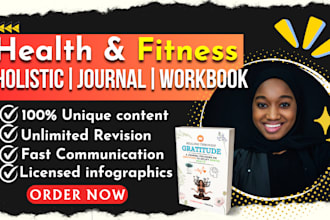 write and design ebook, workbook, journal on holistic wellness, mental health