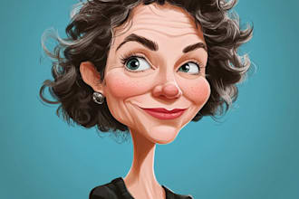 do funny cartoon character, caricature, logo, portrait