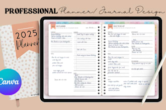 design journal planner workbook design custom journal design calendar fillable