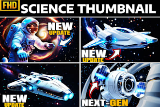 design amazing space science tech and mysterious youtube thumbnail