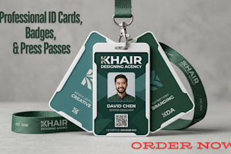 design professional id cards, badges, and press passes
