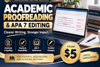 proofread and edit your research manuscript and apa 7 references